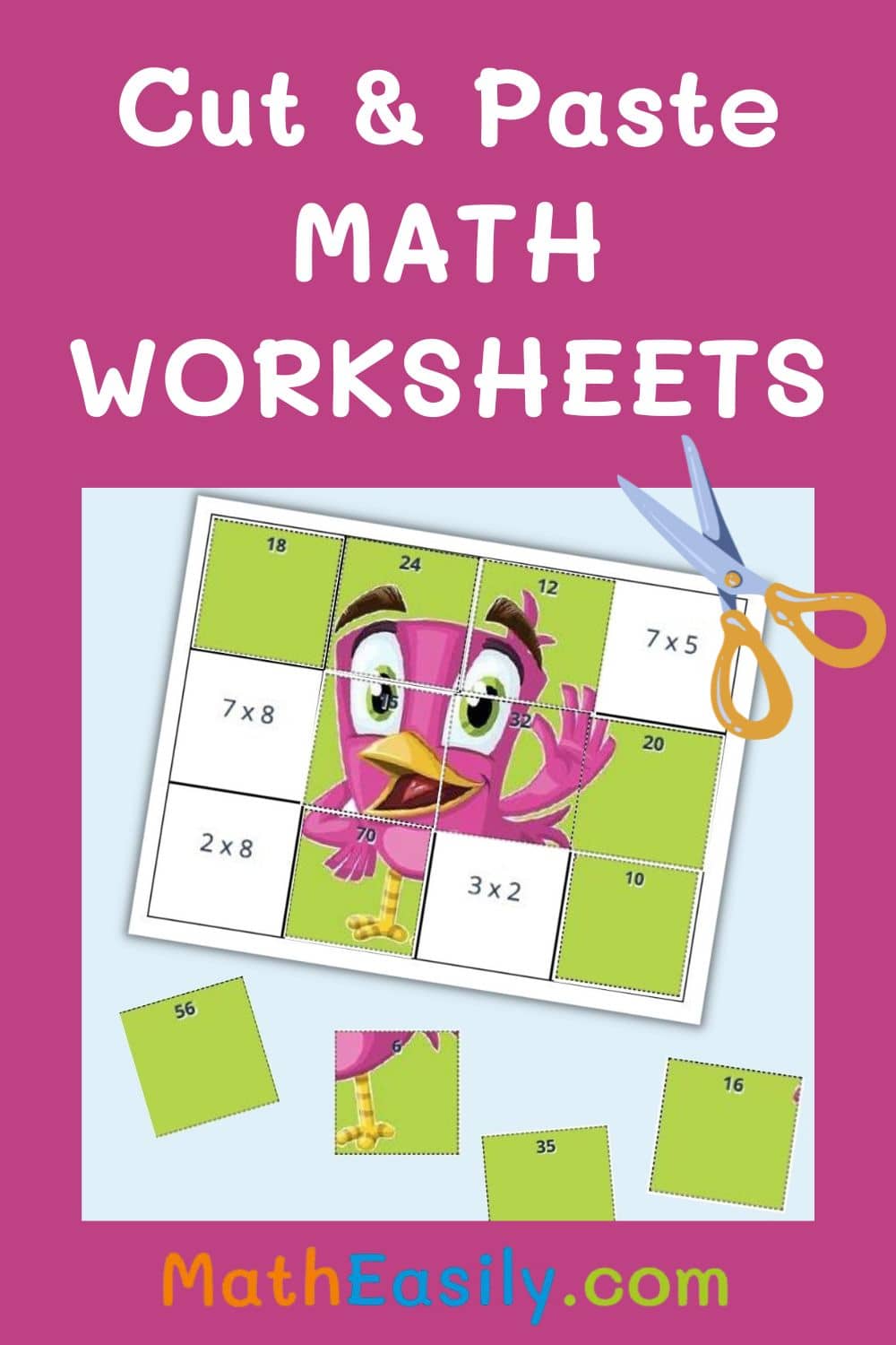 Free printable Math Cut And Paste Worksheets PDF