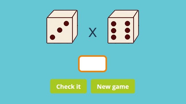 Multiplication dice game