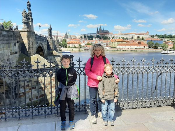 Me and my kids in Prague, the Capital of the Czech Republic