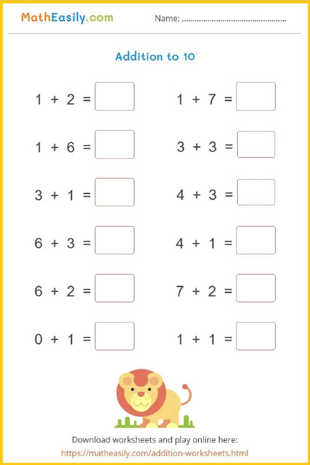 free printable kindergarten math worksheets pdf free download. 
Free Math Worksheets Kindergarten ADDITION. math for kindergarten PDF. Addition worksheets kindergarten.