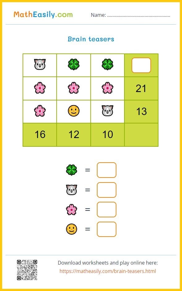 Free printable daily math practice PDF.