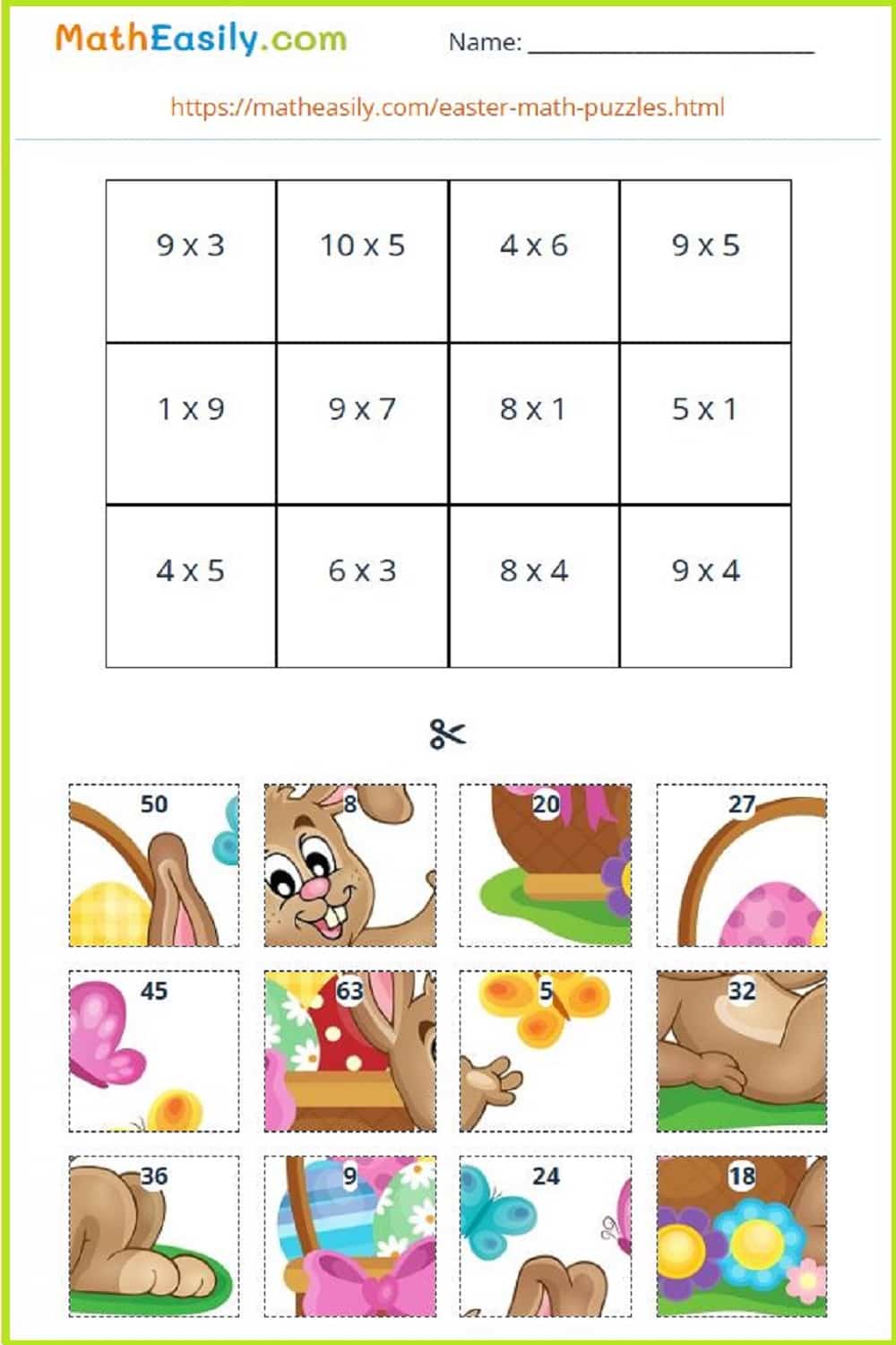 Free multiplication puzzles for grade 2. printable. multiplication facts puzzles. multiplication matching game