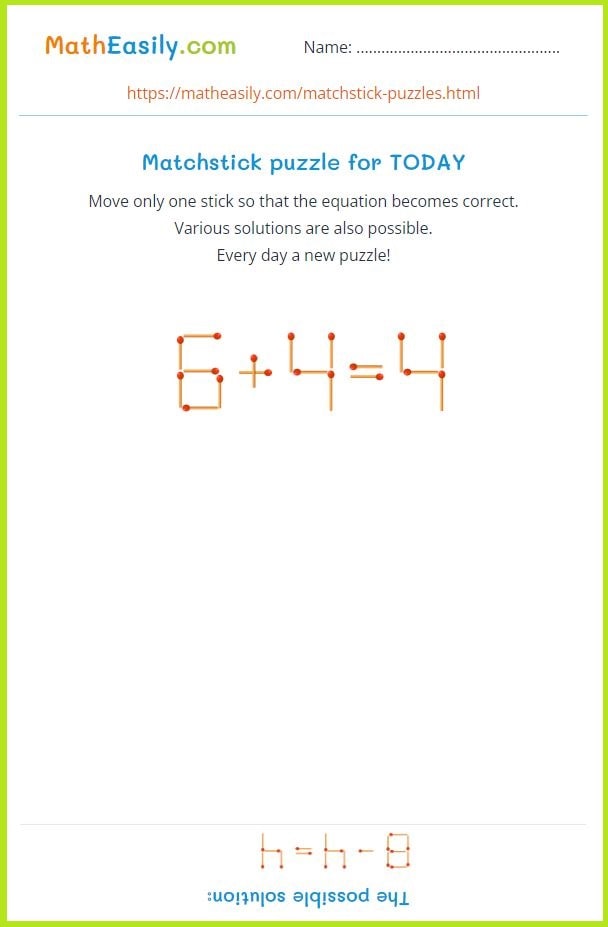 Daily math problems with answers.