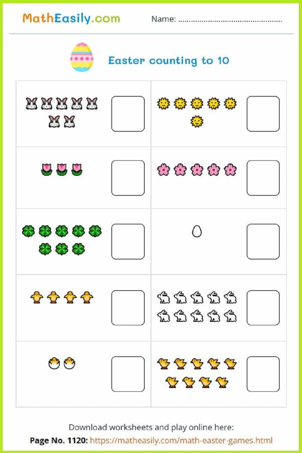 math Easter worksheets printable. easter math pages.
