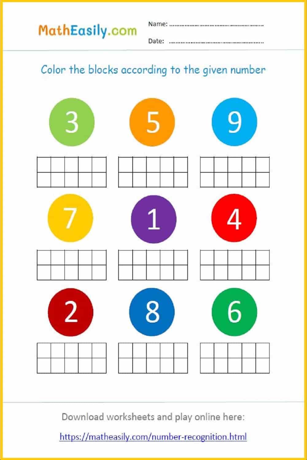 Free printable number recognition worksheets for preschool. Number identification worksheet 1-10. number recognition games 1-10 printable. Recognizing numbers worksheets PDF. number recognition 1-10 worksheets.