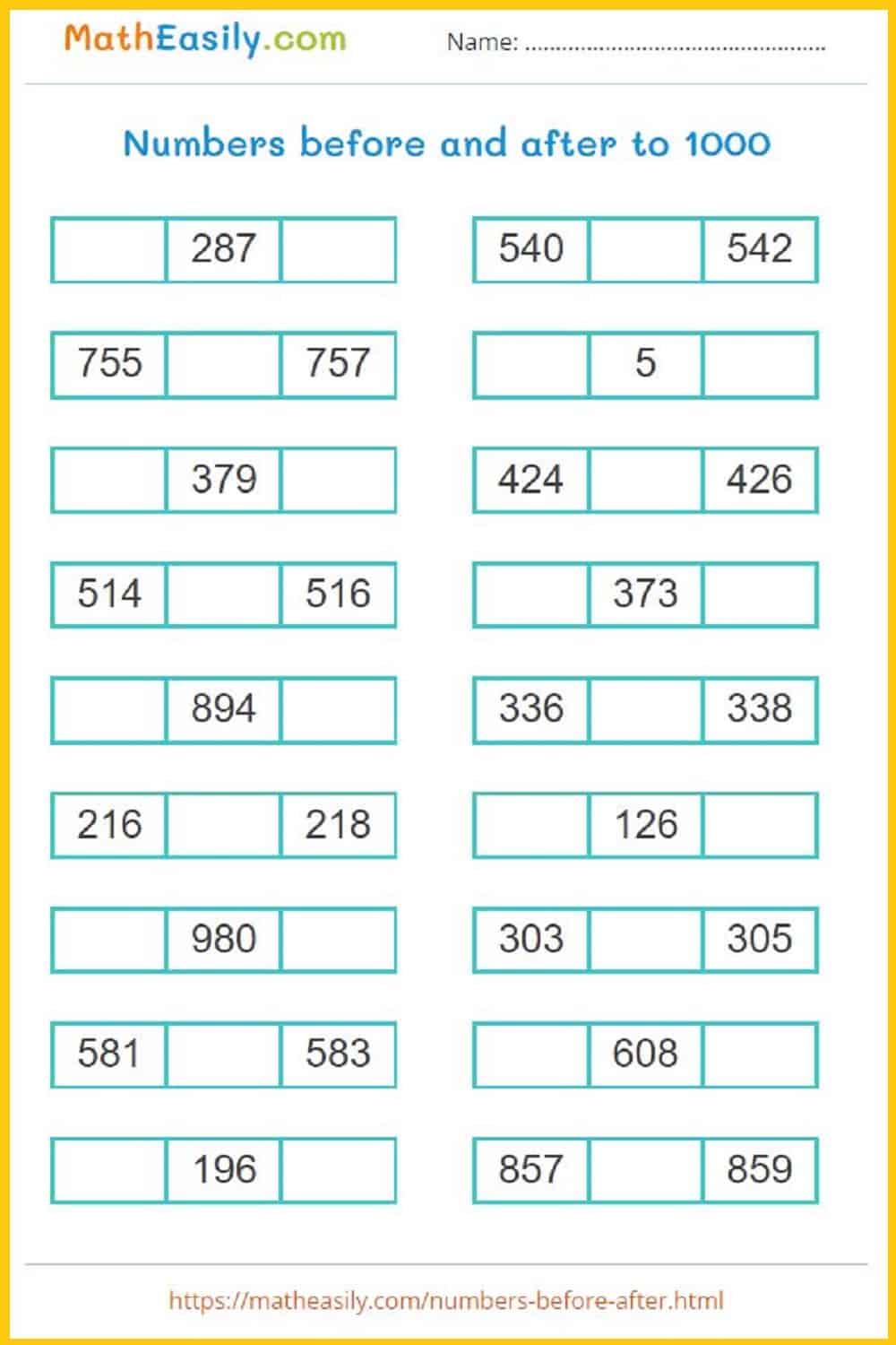 numbers before and after to 1000 worksheets, Number before and after number worksheets. numbers from 1 to 1000 worksheets. before and after number worksheets for 2nd grade. before and after worksheets. numbers to 1000 worksheets.