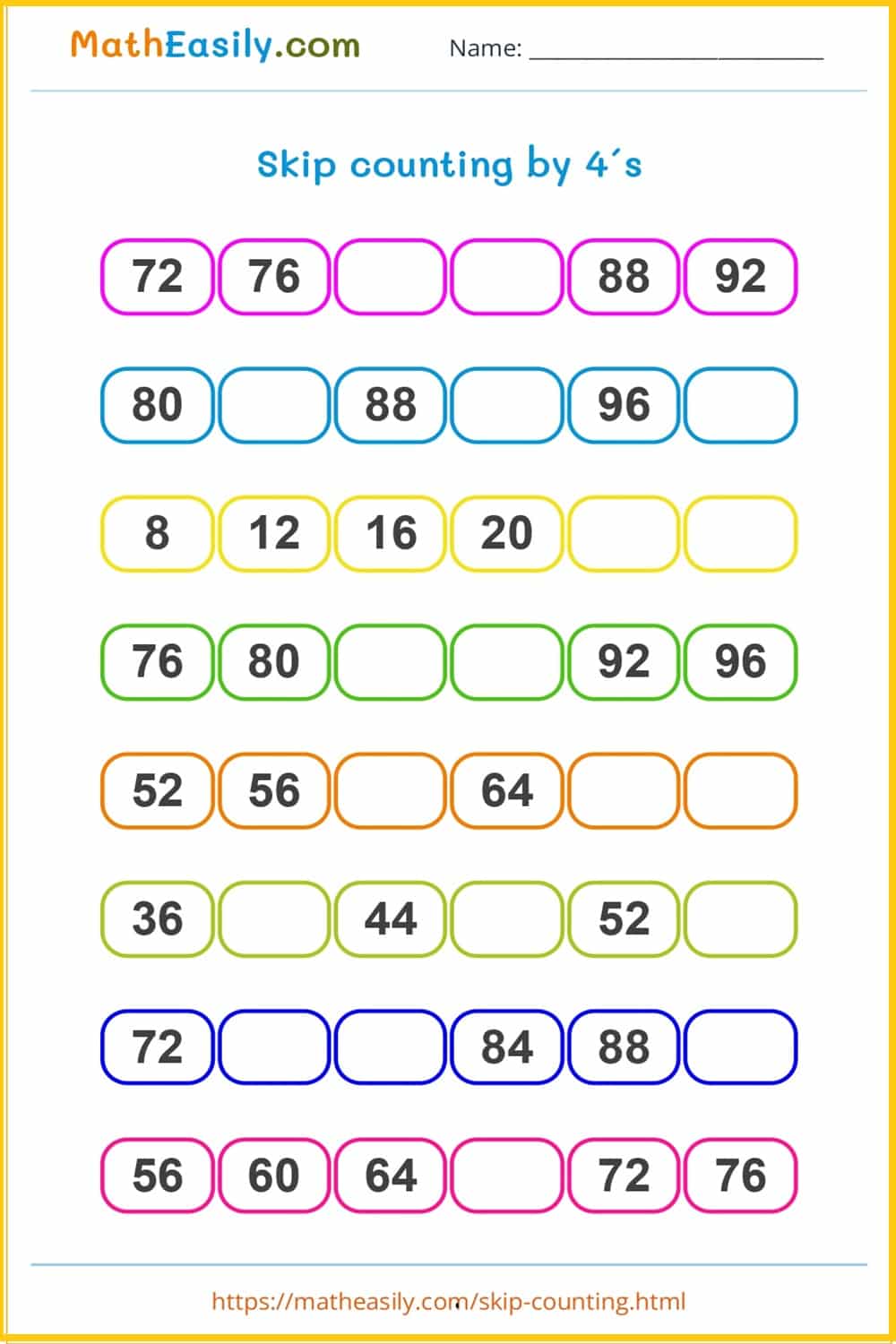 Free printable grade 4 math worksheet PDF.