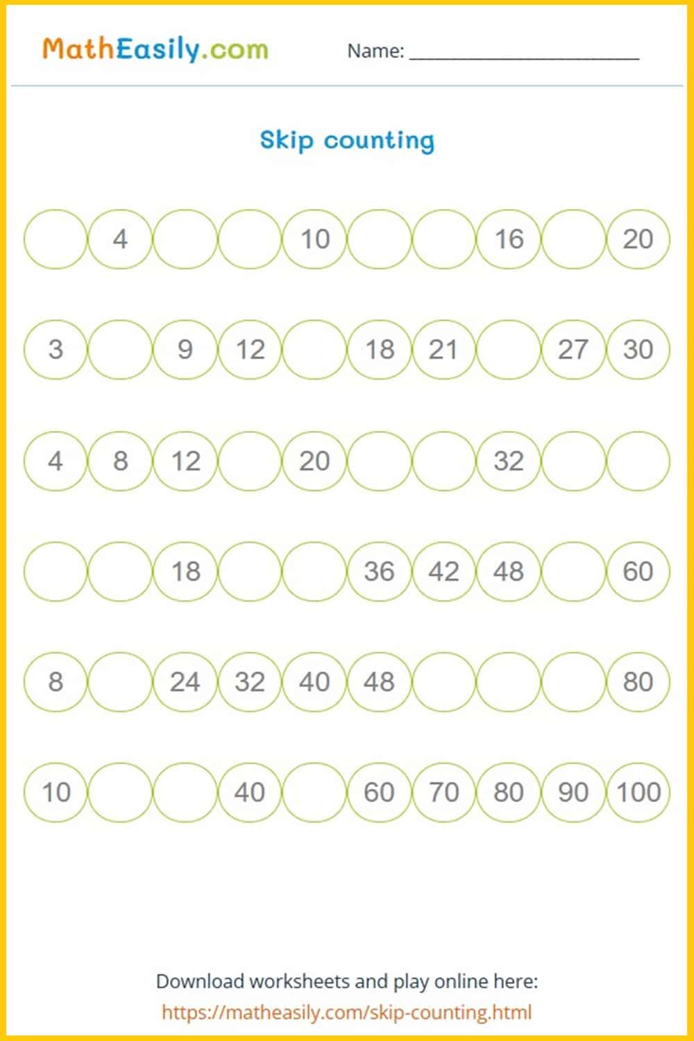 Free printable 4th grade math worksheet PDF.