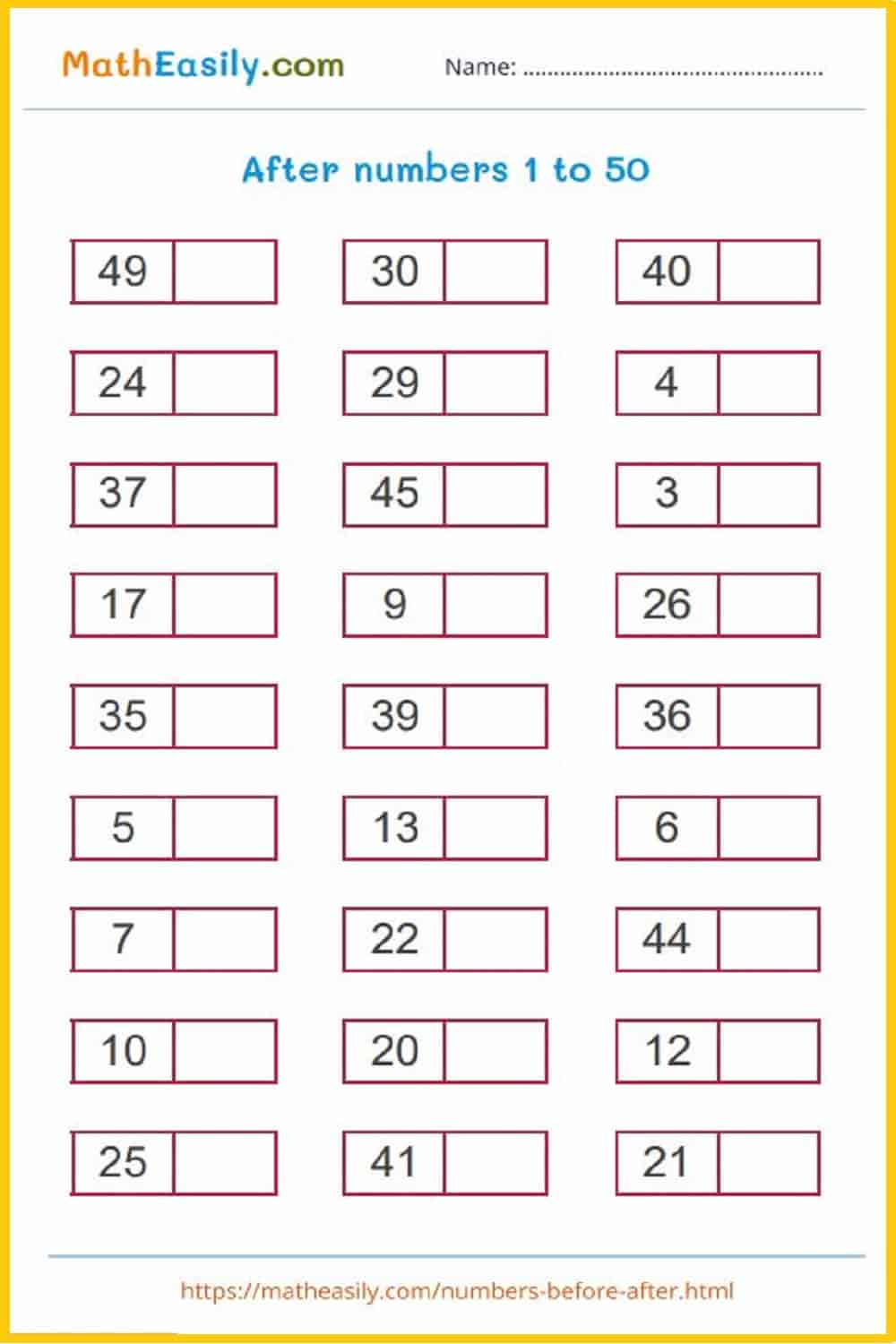 What comes after numbers 1 to 50 worksheets. what comes after 1 to 50 worksheets PDF. missing numbers 1 to 50 worksheets. what comes after worksheet pdf. what number comes after.